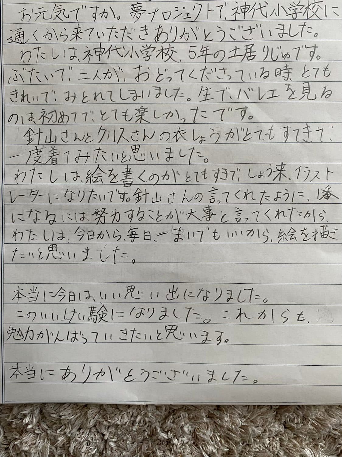 幅広く伝える、小学校訪問『夢プロジェクト』の感想文