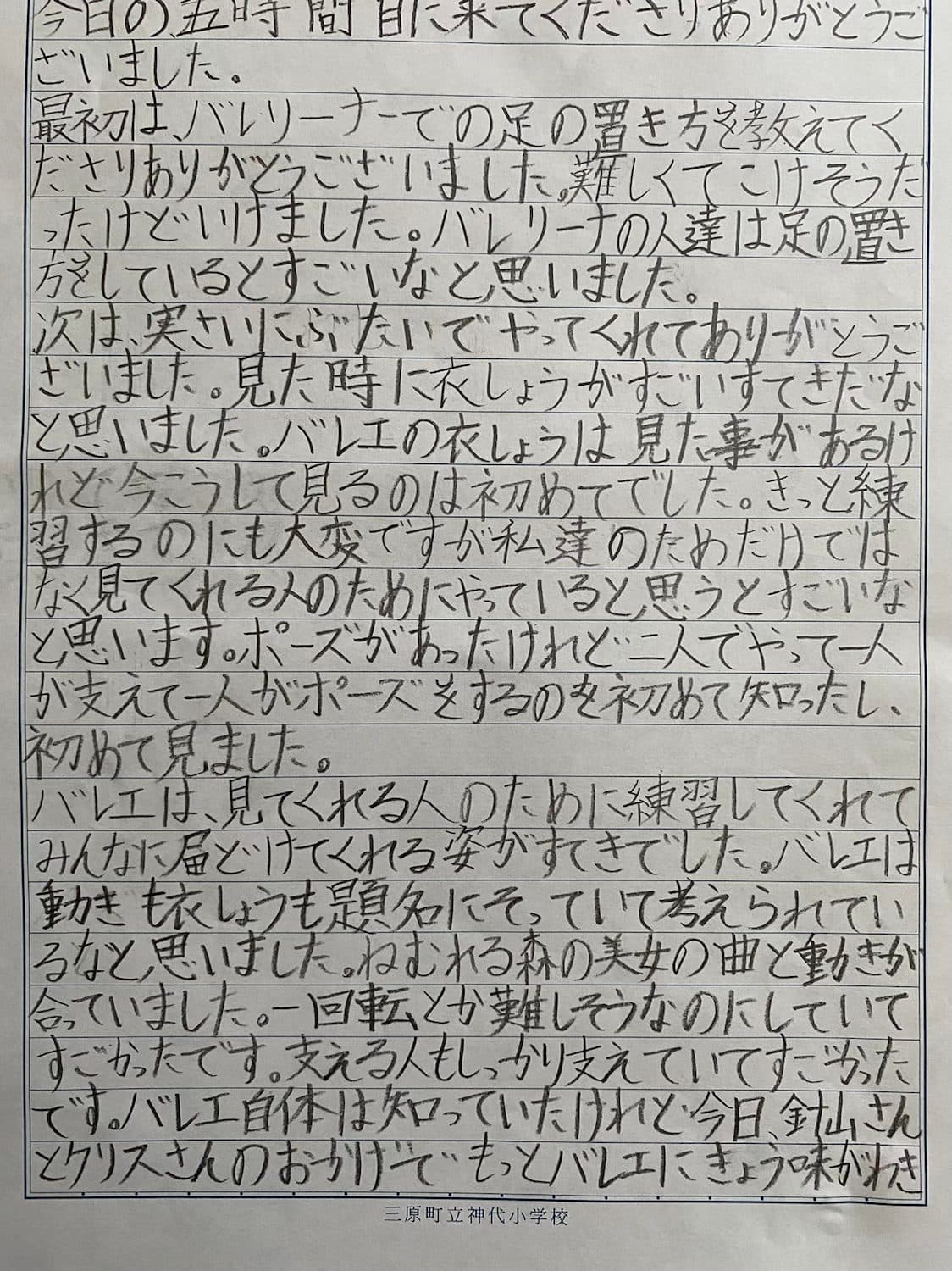 幅広く伝える、小学校訪問『夢プロジェクト』の感想文
