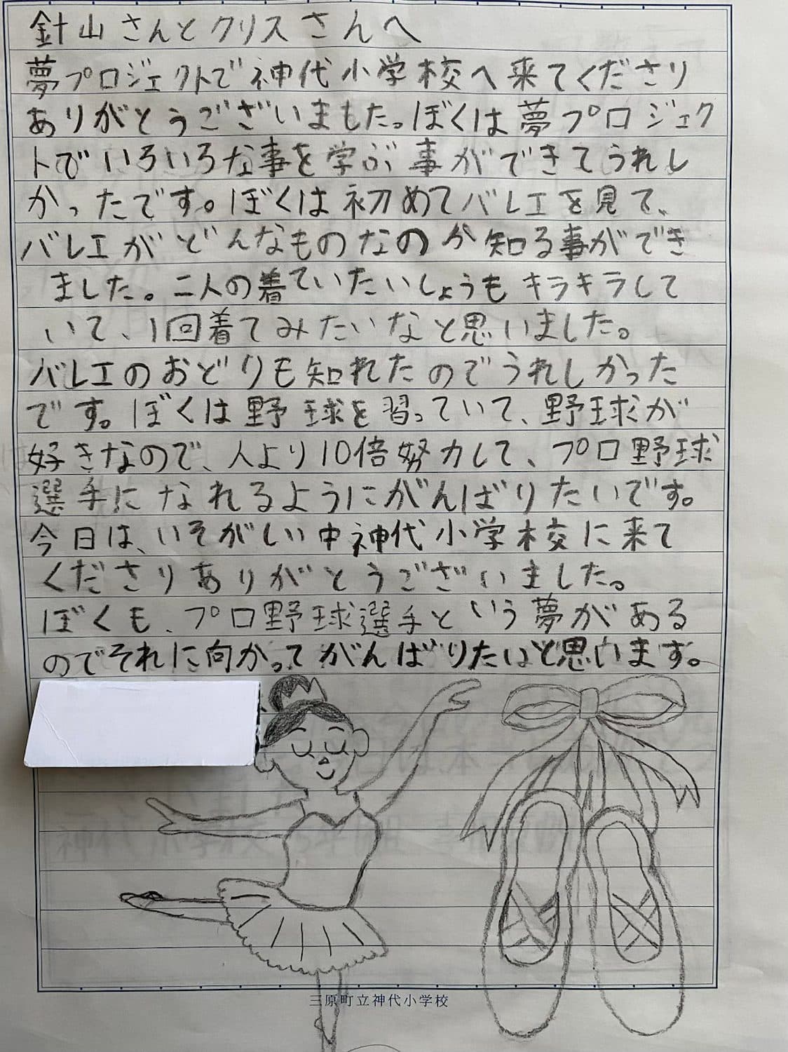幅広く伝える、小学校訪問『夢プロジェクト』の感想文