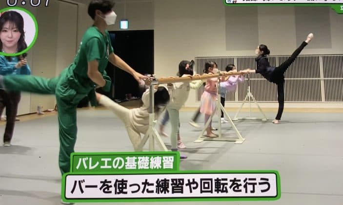 テレビ出演 初心者の子供たちのバレエワークショップ